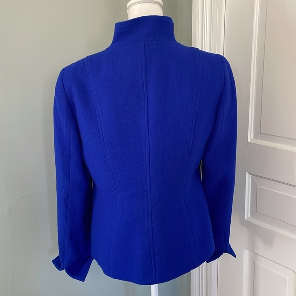Nina McLemore Jacket Royal Blue Pearl Buttons Career Blazer Size 8 - Picture 3 of 6